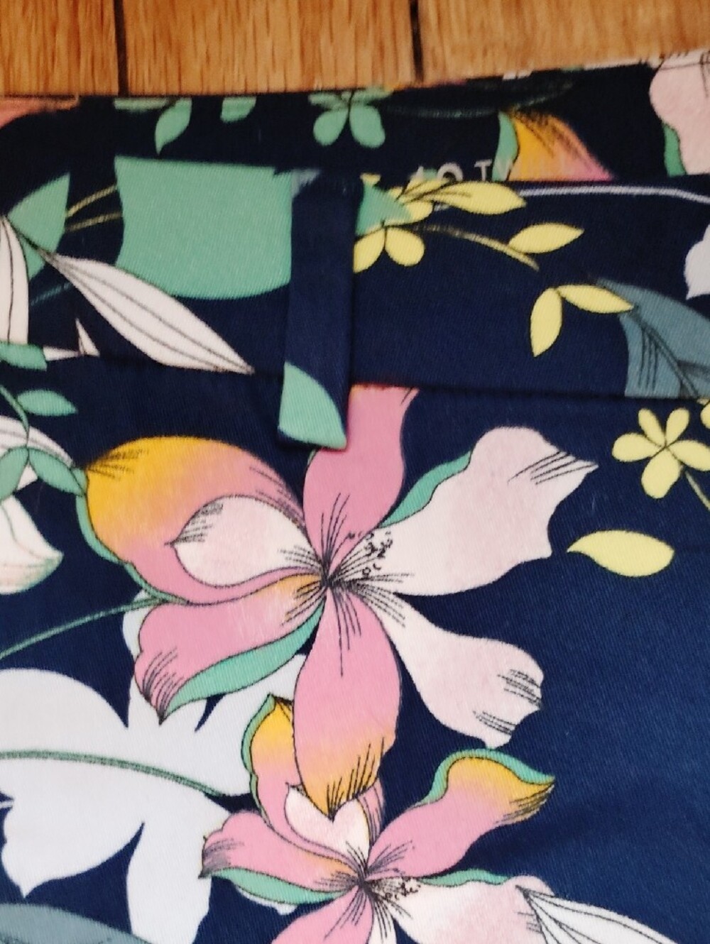 a.n.a Navy Floral Athletic Shorts with Multicolor Blooms - Picture 5 of 10